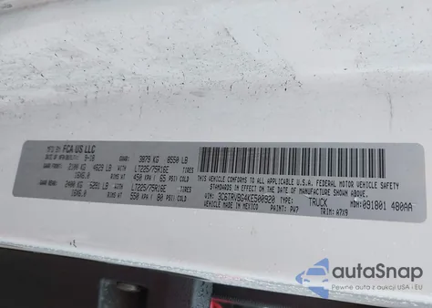 2019 Ram Promaster 1500 High Roof 136 Wb z USA, uszkodzony, nr VIN 3C6TRVBG4KE500920